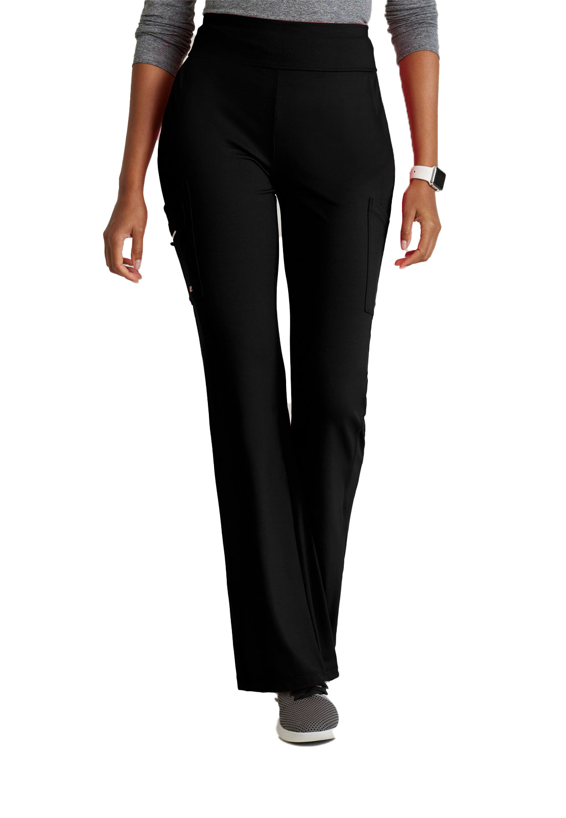 Women's 7 Pocket High-Rise Fit and Flare Scrub Pant - BOP645 - Black