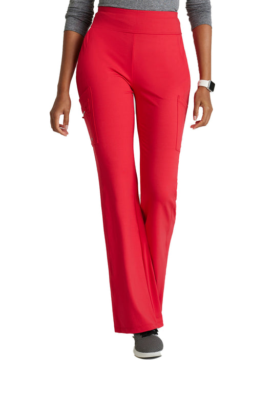 Women's 7 Pocket High-Rise Fit and Flare Scrub Pant - BOP645 - Grenadine