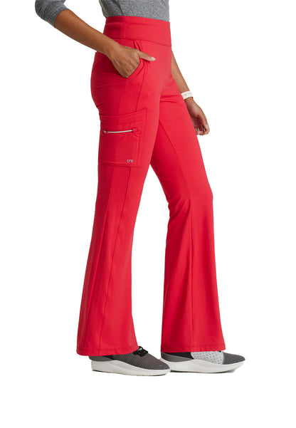 Women's 7 Pocket High-Rise Fit and Flare Scrub Pant - BOP645 - Grenadine