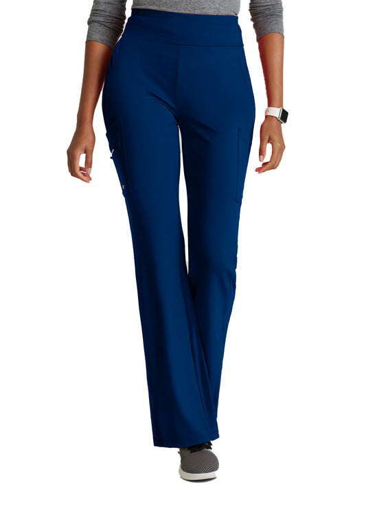 Women's 7 Pocket High-Rise Fit and Flare Scrub Pant - BOP645 - Indigo