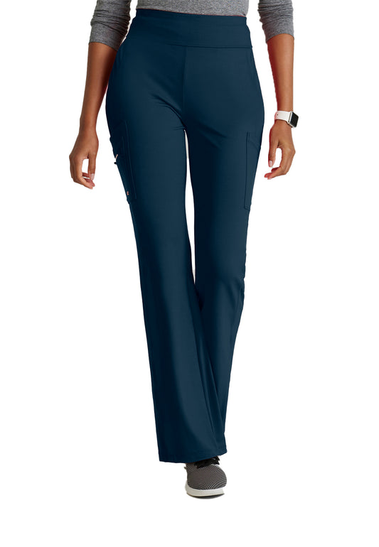 Women's 7 Pocket High-Rise Fit and Flare Scrub Pant - BOP645 - Steel