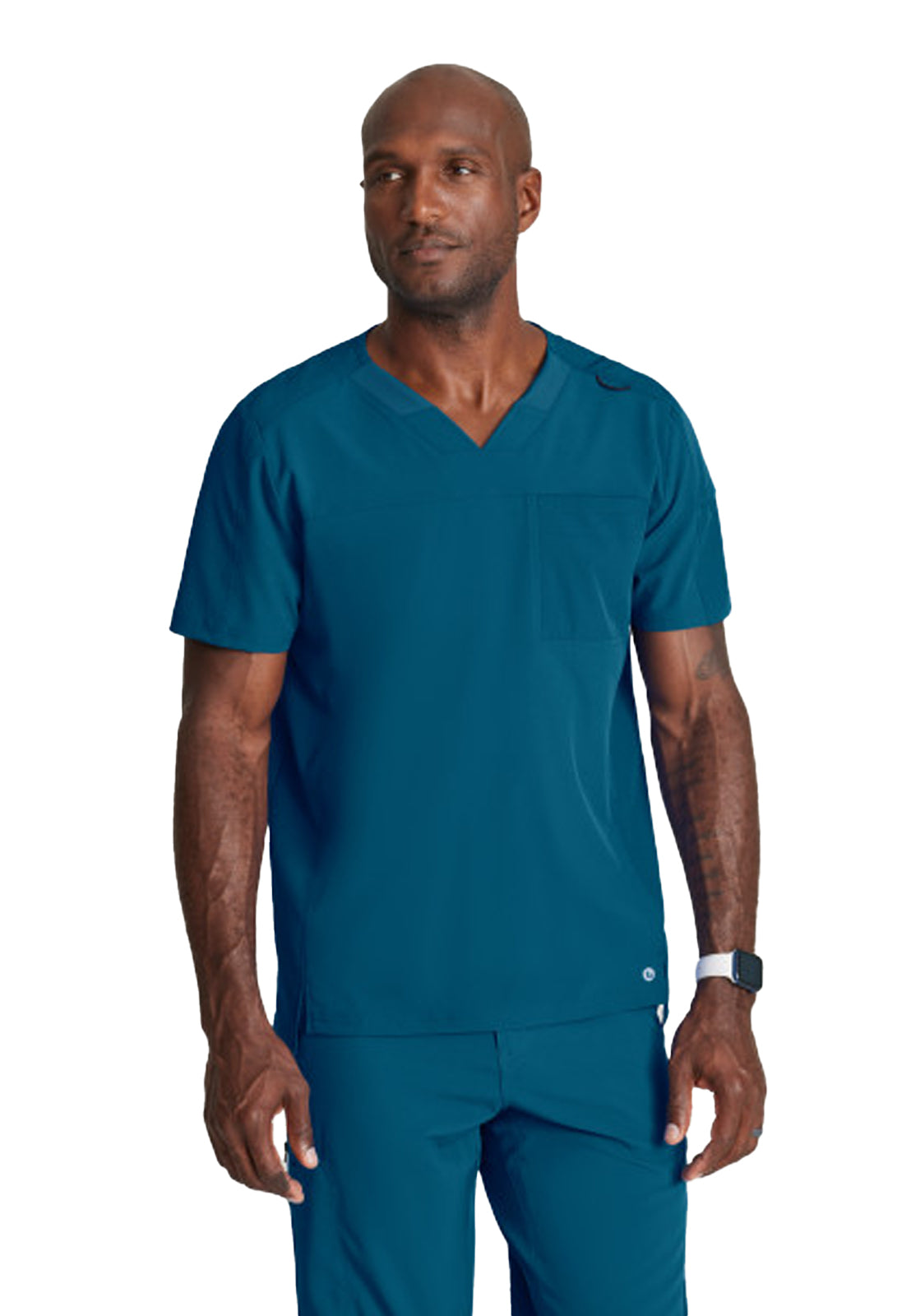 Men's Two-Pocket Ribbed V-Neck Velocity Scrub Top - BOT195 - Bahama