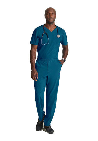 Men's Two-Pocket Ribbed V-Neck Velocity Scrub Top - BOT195 - Bahama