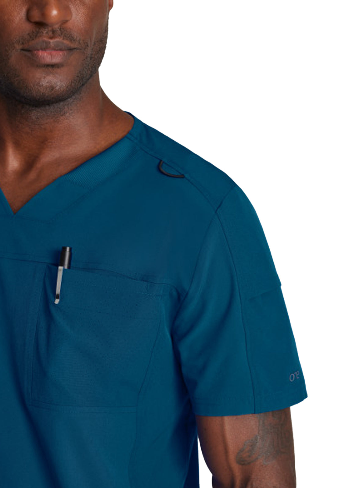 Men's Two-Pocket Ribbed V-Neck Velocity Scrub Top - BOT195 - Bahama