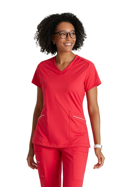 Women's 2 Pocket V-Neck Scrub Top - BOT209 - Grenadine