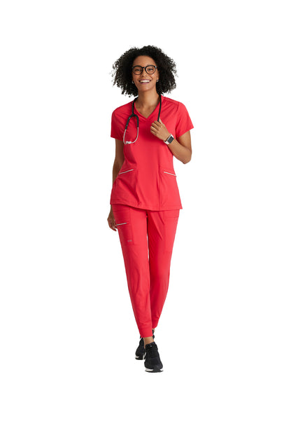 Women's 2 Pocket V-Neck Scrub Top - BOT209 - Grenadine