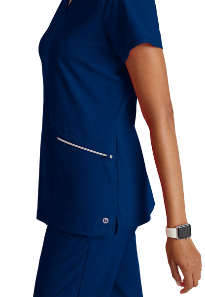 Women's 2 Pocket V-Neck Scrub Top - BOT209 - Indigo