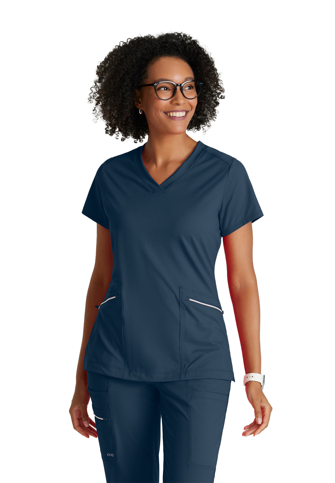 Women's 2 Pocket V-Neck Scrub Top - BOT209 - Steel