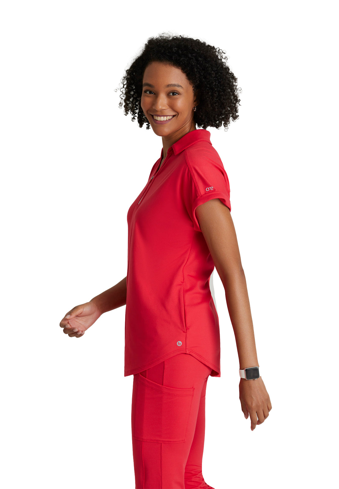 Women's 2 Pocket Zip Neck Dolman Scrub Top - BOT210 - Grenadine