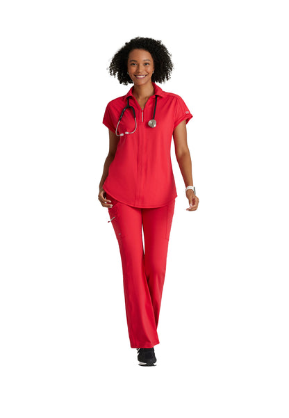 Women's 2 Pocket Zip Neck Dolman Scrub Top - BOT210 - Grenadine