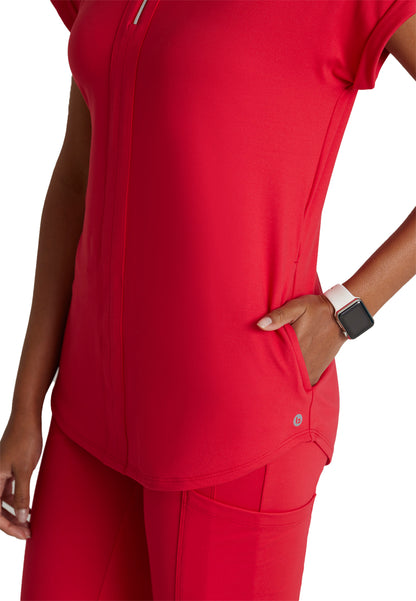 Women's 2 Pocket Zip Neck Dolman Scrub Top - BOT210 - Grenadine