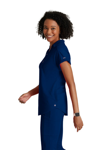 Women's 2 Pocket Zip Neck Dolman Scrub Top - BOT210 - Indigo