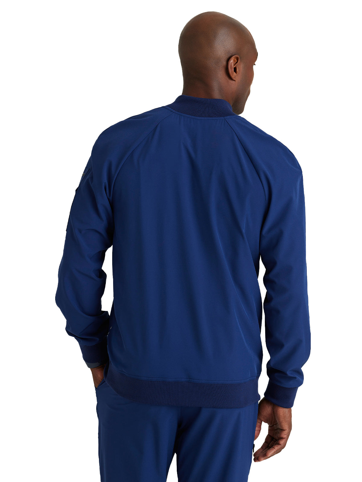 Men's 2-Way Front Zipper Scrub Jacket - BOW883 - Indigo (Navy)