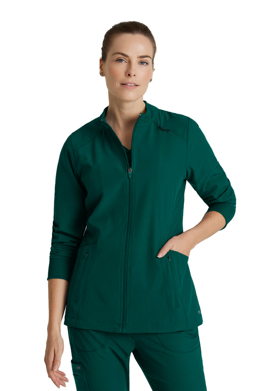 Women's Venture Warm-Up Scrub Jacket - BOW894 - Hunter Green