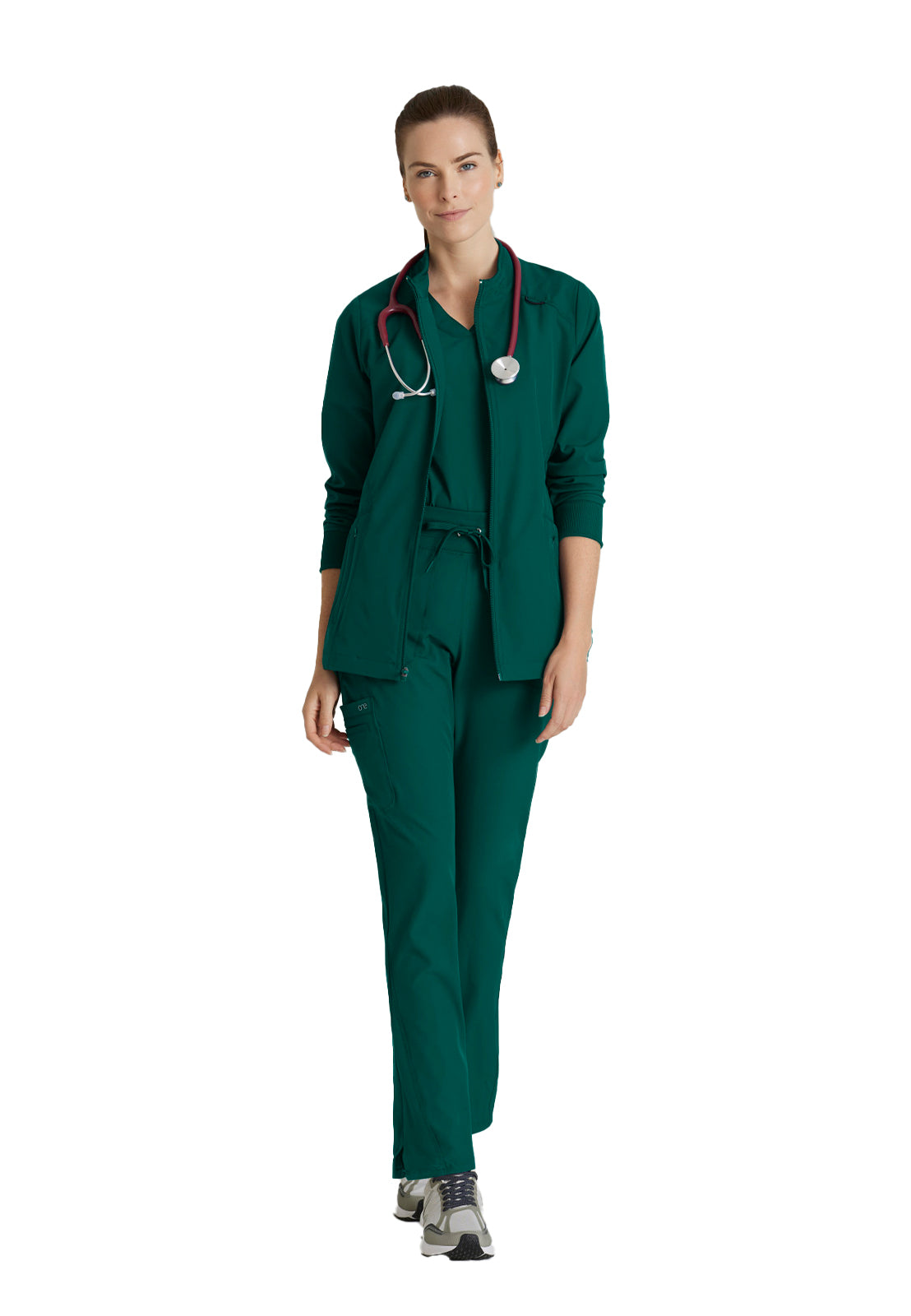 Women's Venture Warm-Up Scrub Jacket - BOW894 - Hunter Green