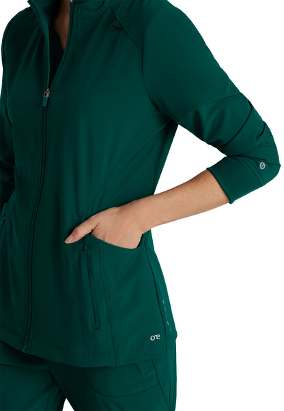 Women's Venture Warm-Up Scrub Jacket - BOW894 - Hunter Green