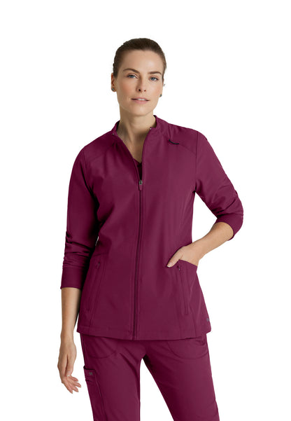 Women's Venture Warm-Up Scrub Jacket - BOW894 - Wine