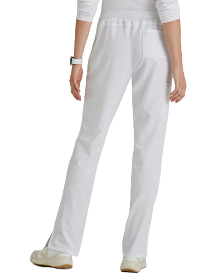 Women's Flat Front Waistband Scrub Pant - BUP601 - White