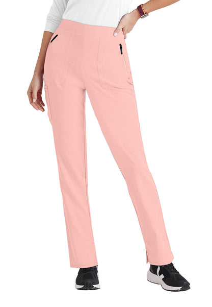 Women's Flat Front Waistband Scrub Pant - BUP601 - Light Peach