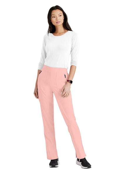 Women's Flat Front Waistband Scrub Pant - BUP601 - Light Peach