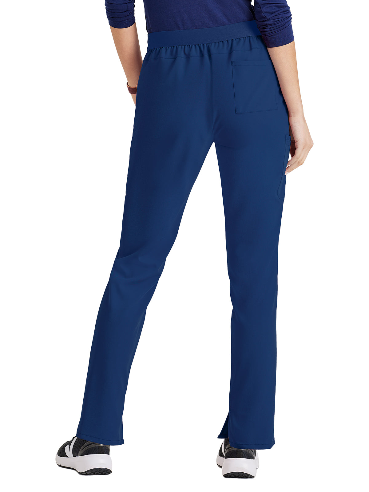 Women's Flat Front Waistband Scrub Pant - BUP601 - Indigo (Navy)