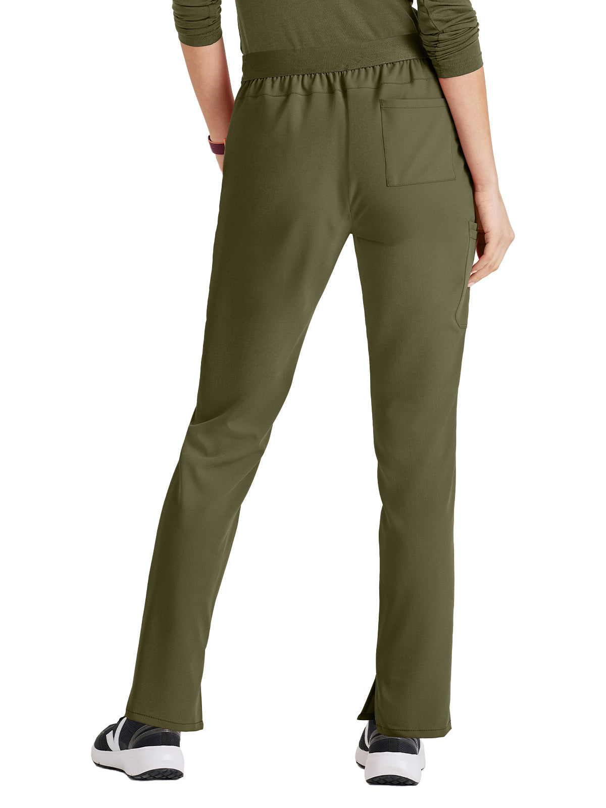 Women's Flat Front Waistband Scrub Pant - BUP601 - Olive