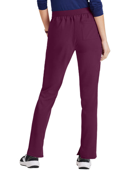 Women's Flat Front Waistband Scrub Pant - BUP601 - Wine