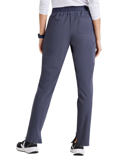 Women's Flat Front Waistband Scrub Pant - BUP601 - Steel