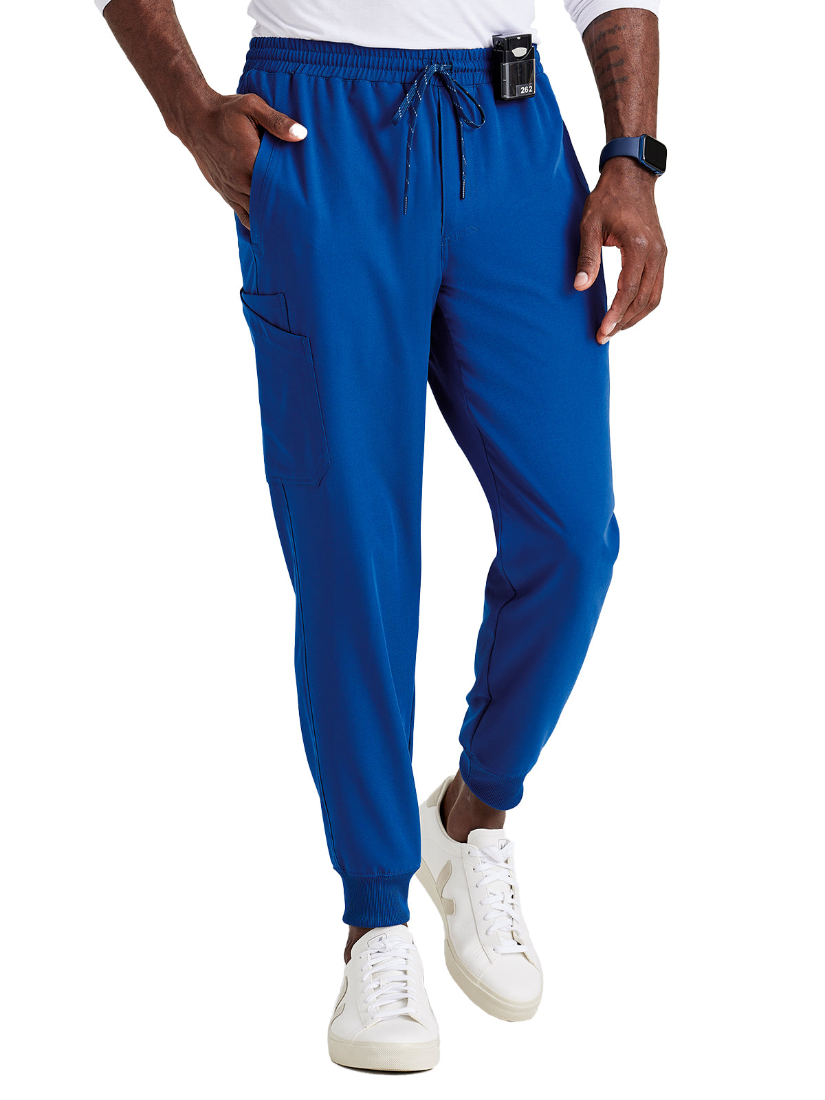 Men's Rib Cuff Jogger Style Scrub Pant - BUP602 - New Royal