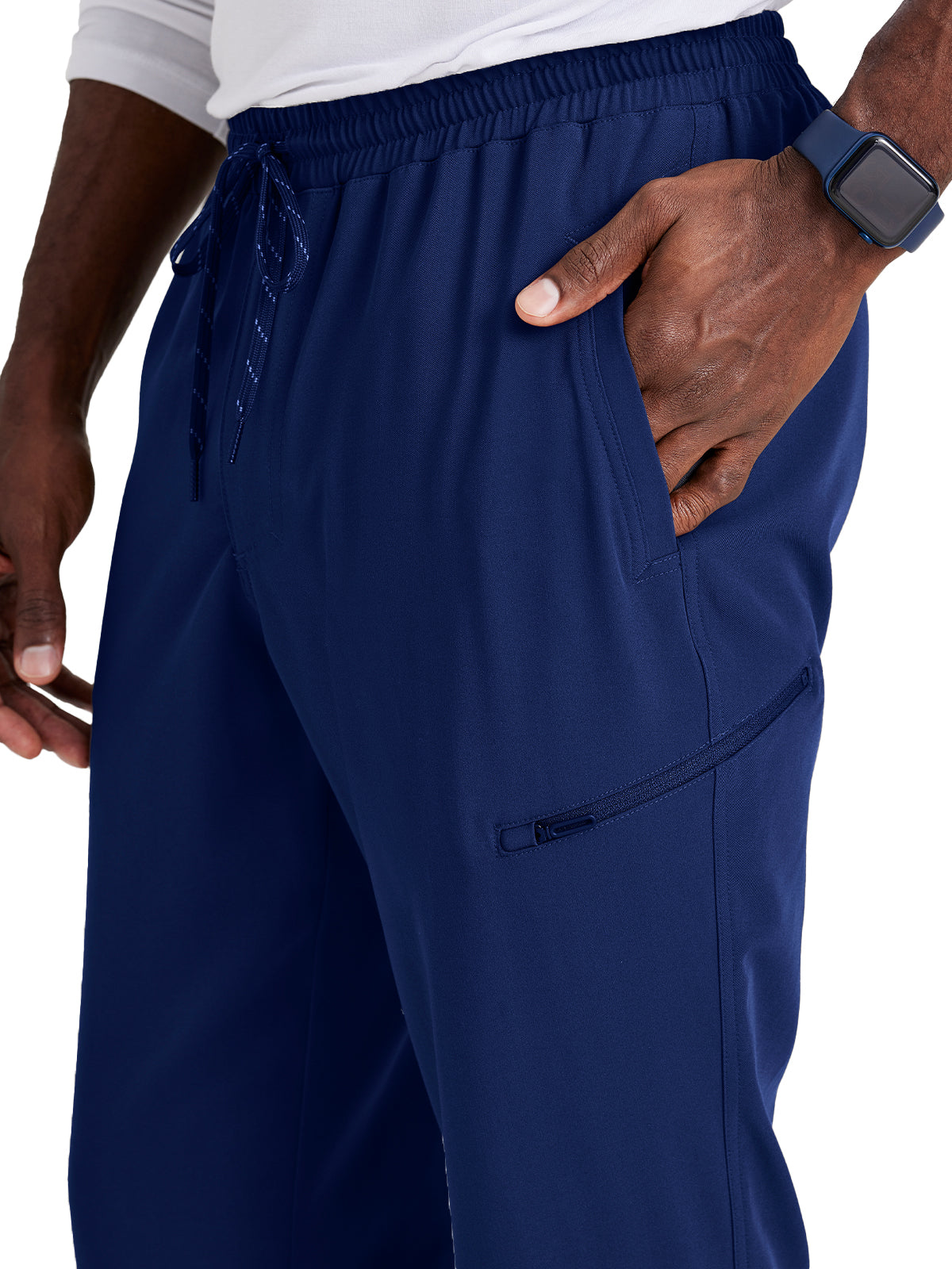 Men's Rib Cuff Jogger Style Scrub Pant - BUP602 - Indigo (Navy)