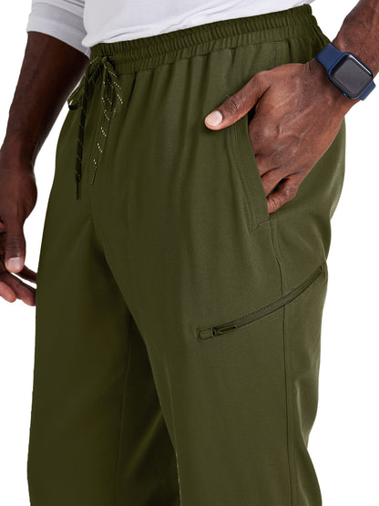 Men's Rib Cuff Jogger Style Scrub Pant - BUP602 - Olive