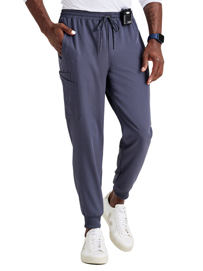 Men's Rib Cuff Jogger Style Scrub Pant - BUP602 - Steel