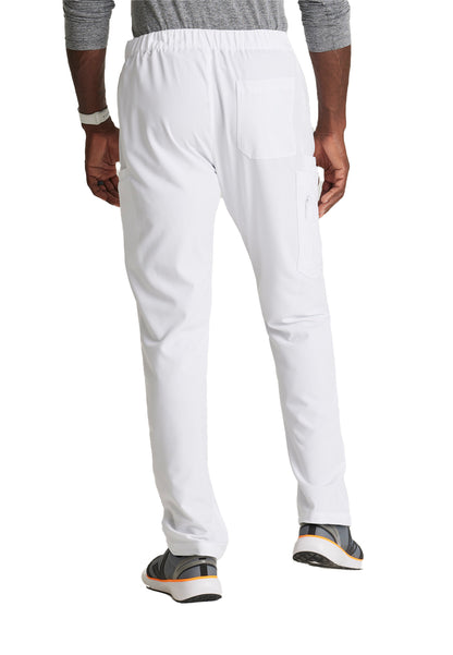 Men's 7 Pocket Button Slim Straight Scrub Pant - BUP628 - White