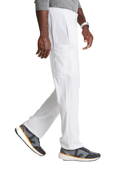 Men's 7 Pocket Button Slim Straight Scrub Pant - BUP628 - White