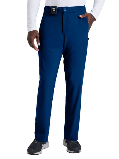 Men's 7 Pocket Button Slim Straight Scrub Pant - BUP628 - Indigo (Navy)