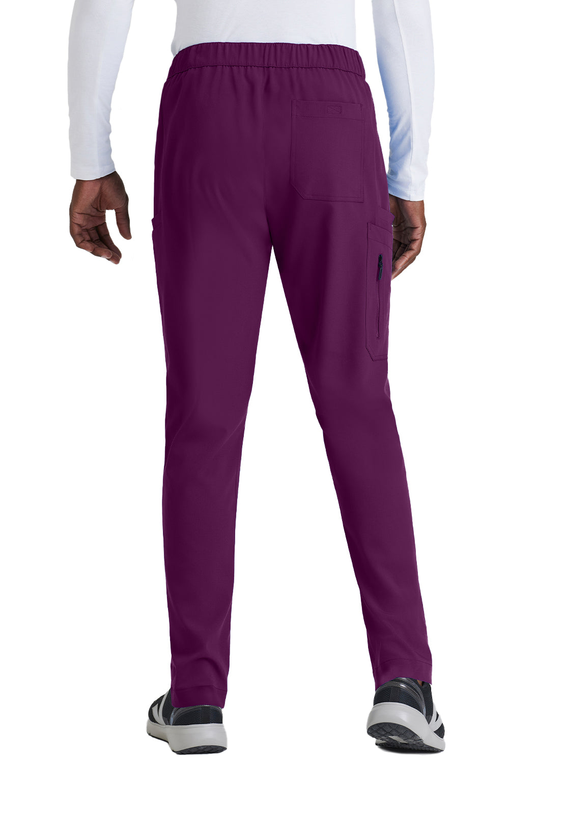 Men's 7 Pocket Button Slim Straight Scrub Pant - BUP628 - Wine