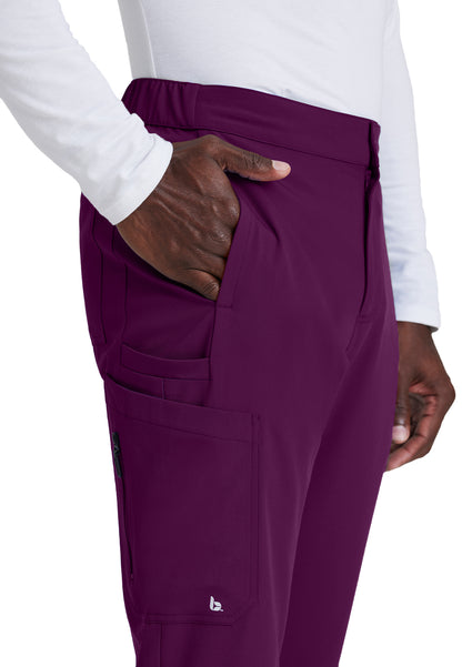 Men's 7 Pocket Button Slim Straight Scrub Pant - BUP628 - Wine