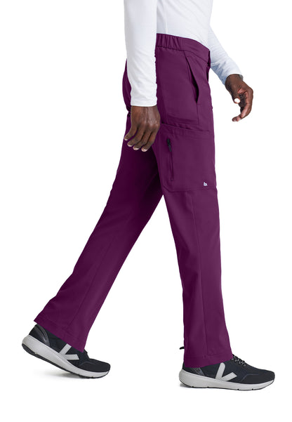 Men's 7 Pocket Button Slim Straight Scrub Pant - BUP628 - Wine