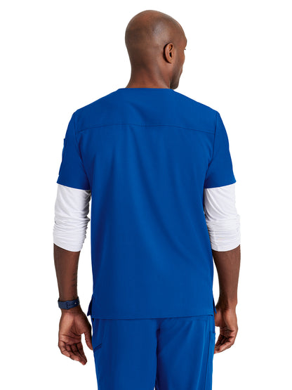 Men's Classic V-Neck Scrub Top - BUT153 - New Royal