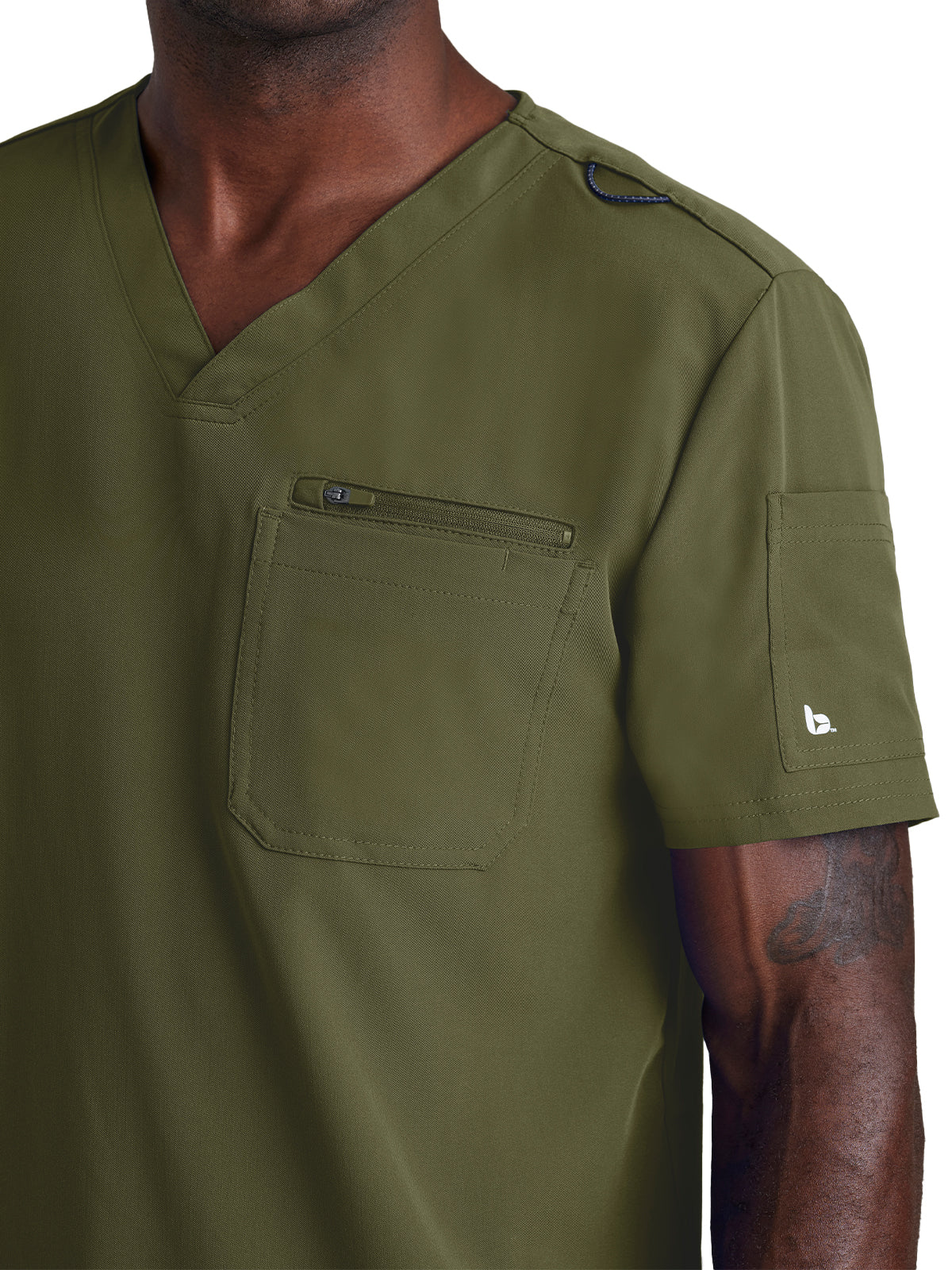 Men's Classic V-Neck Scrub Top - BUT153 - Olive