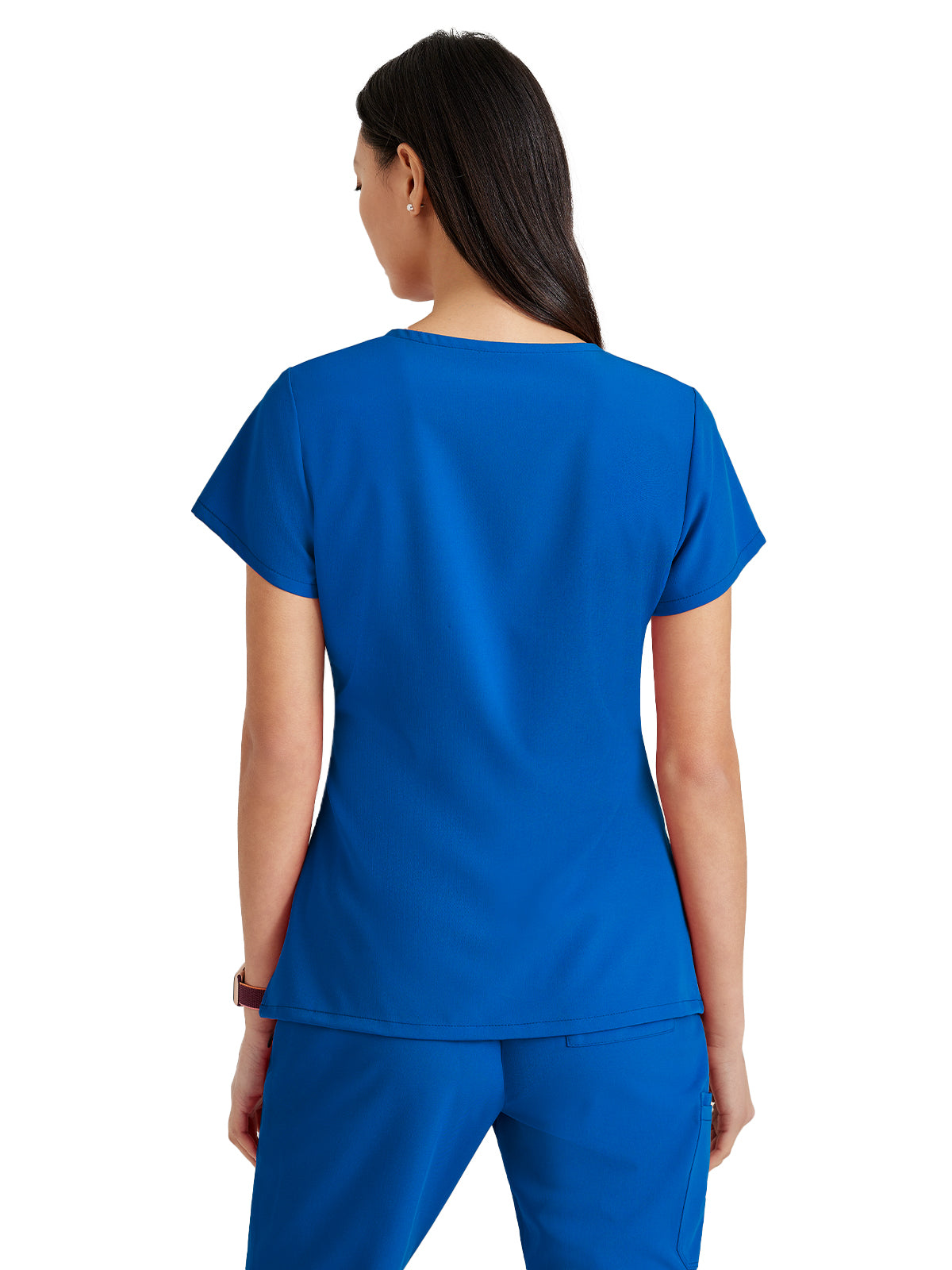 Women's Tool Strip Detail Scrub Top - BUT167 - New Royal