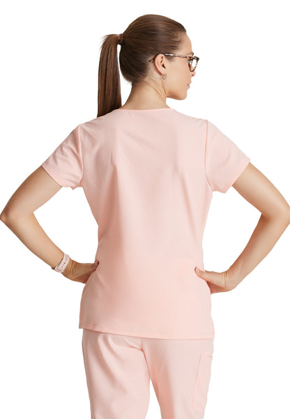 Women's Tool Strip Detail Scrub Top - BUT167 - Light Peach