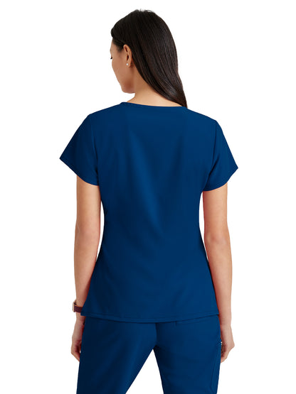 Women's Tool Strip Detail Scrub Top - BUT167 - Indigo (Navy)