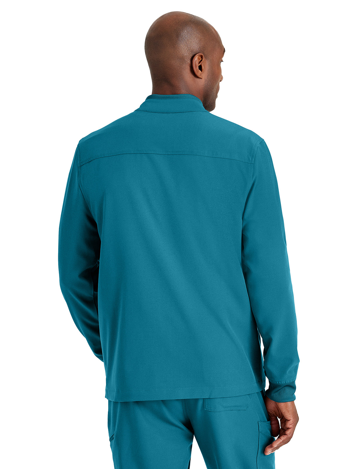 Men's Rib Trimmed Mock Neck Scrub Jacket - BUW881 - Bahama