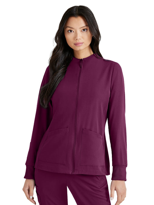 Women's Team Scrub Jacket - BUW884 - Wine