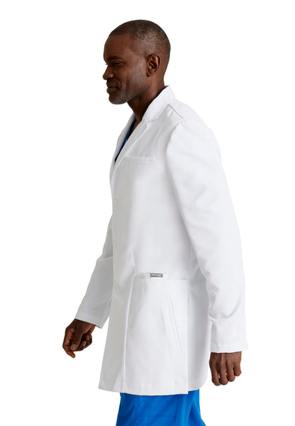 Men's Six-Pocket 35" Derek Lab Coat - GRC962 - White