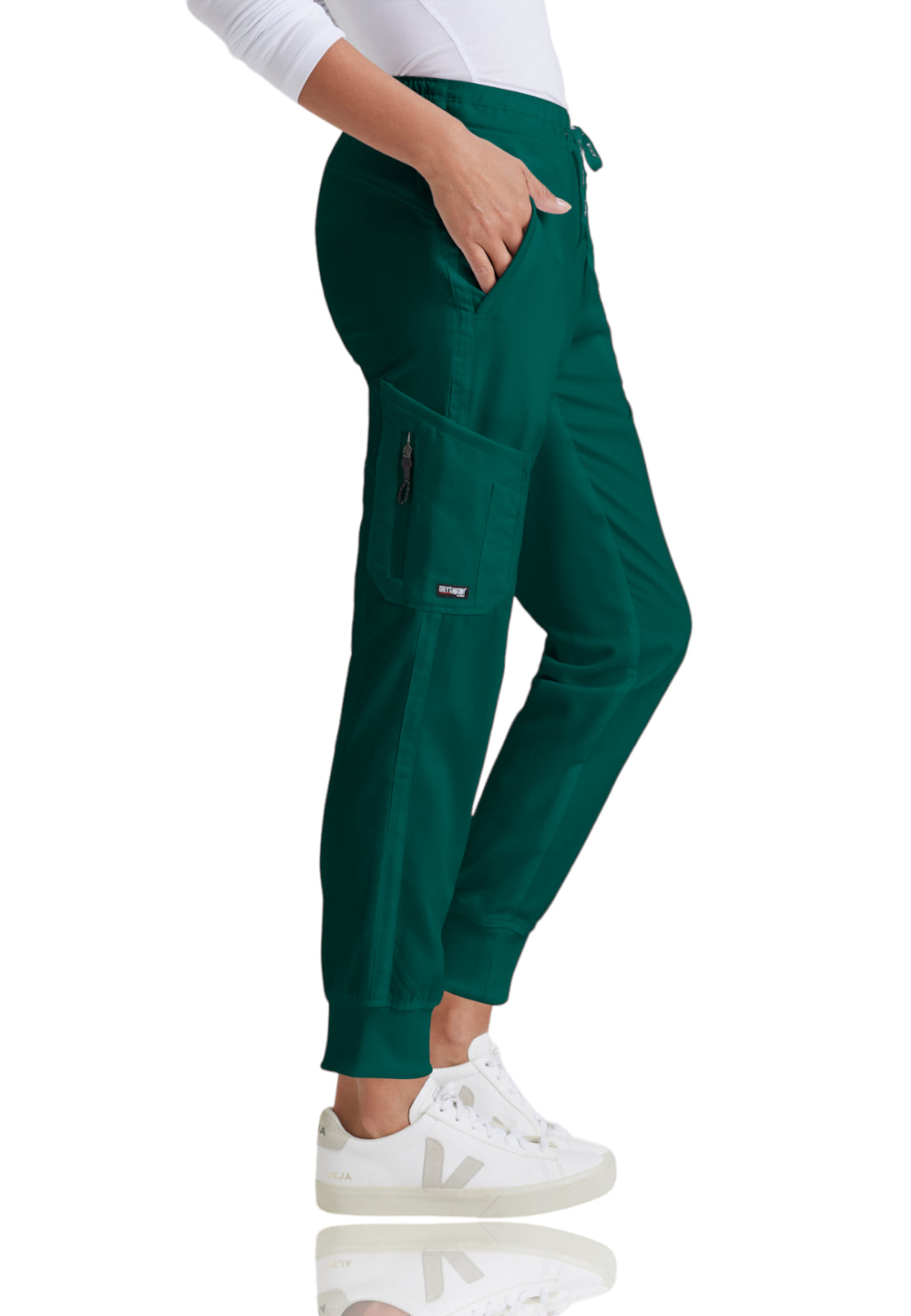 Women's Drawcord Waistband Kira Scrub Pant - GRP534 - Hunter Green