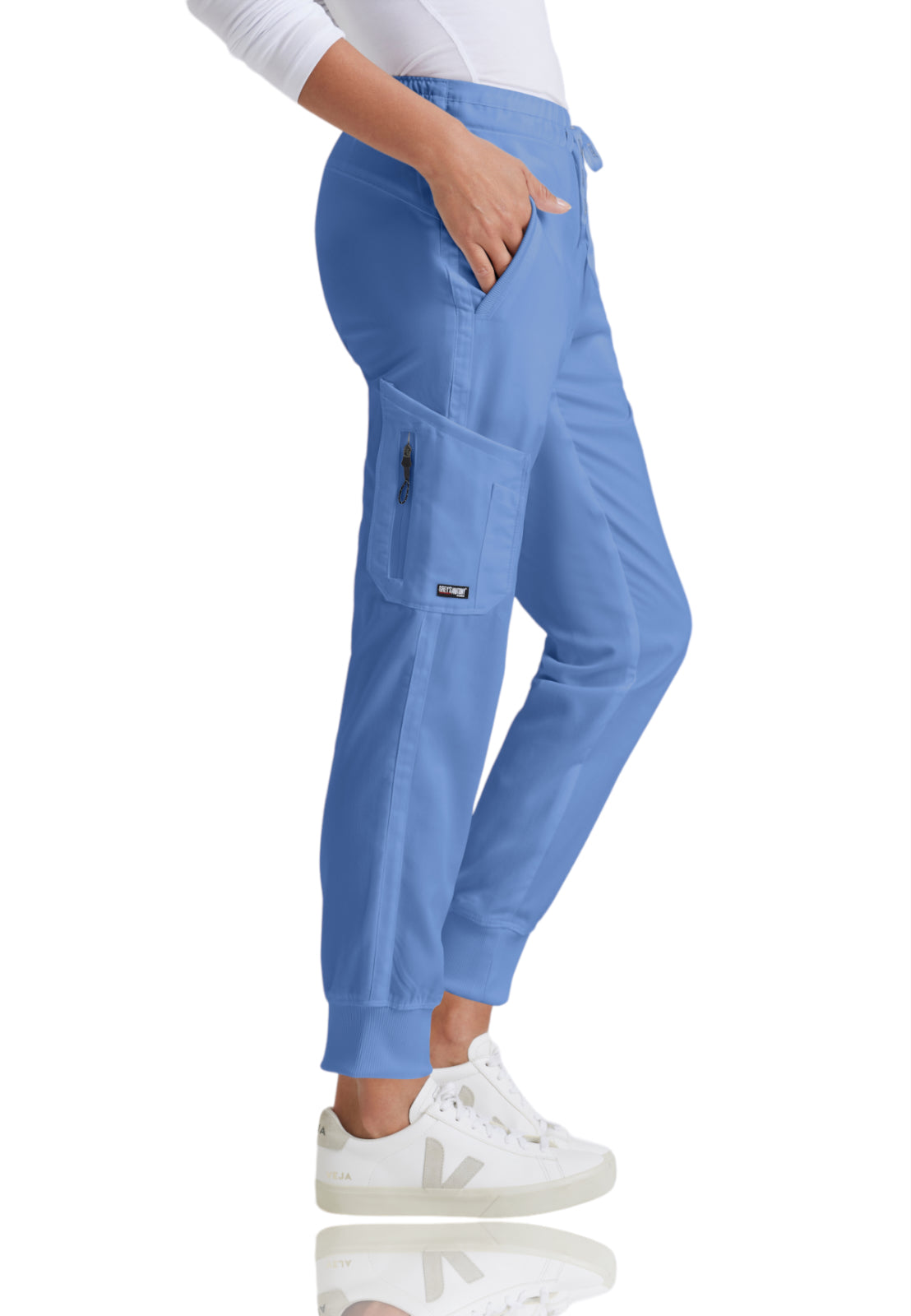 Women's Drawcord Waistband Kira Scrub Pant - GRP534 - Ciel Blue