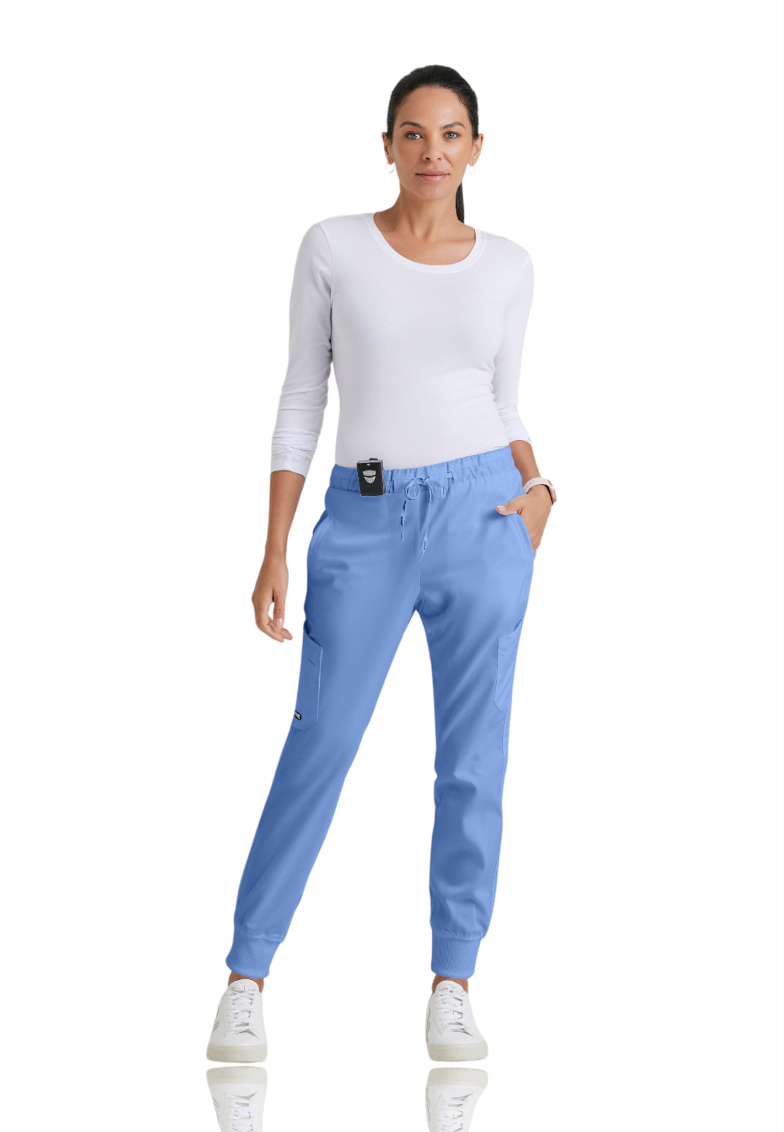 Women's Drawcord Waistband Kira Scrub Pant - GRP534 - Ciel Blue