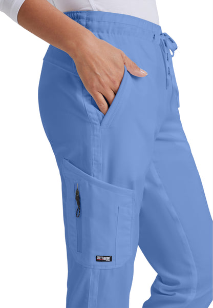 Women's Drawcord Waistband Kira Scrub Pant - GRP534 - Ciel Blue